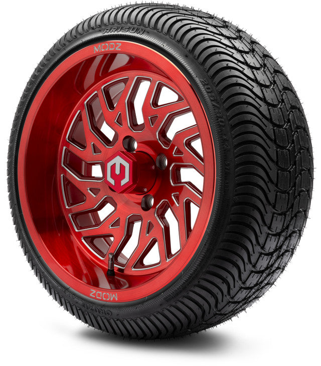 14" Red Modz Wheels and Tires - Set of 4