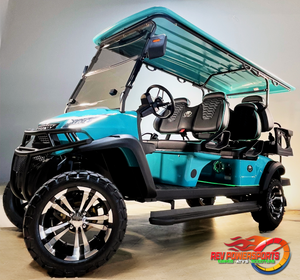 GOLF CART - VENOM LSV - 6 SEAT - TEAL / BLACK COLOR MATCH SEATS