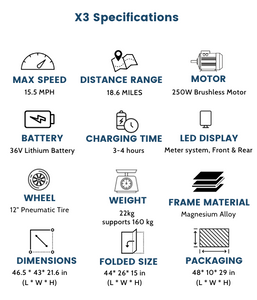 ELECTRIC BIKE - X3 - 250w - Foldable
