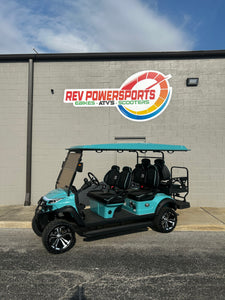 GOLF CART - VENOM LSV - 6 SEAT - TEAL / BLACK COLOR MATCH SEATS